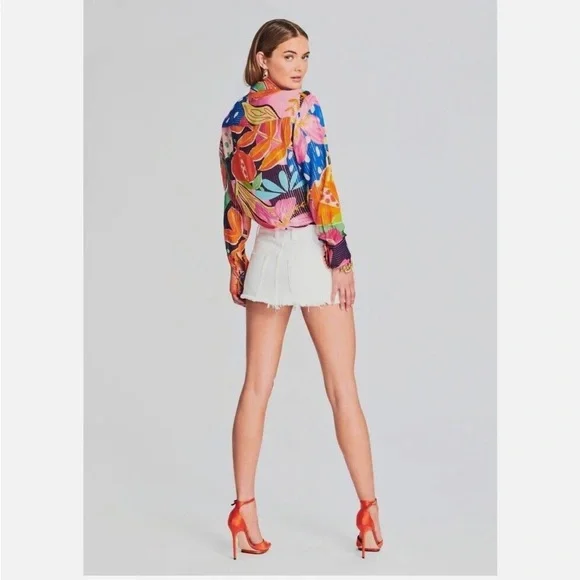 Rococo Sand Plum Shirt in Mix Fruit Medium Womens Button Down Blouse Top - Picture 2 of 12